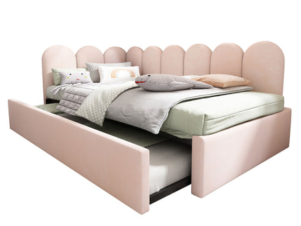 Upholstered Daybed With Metal Slatted Base