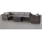 Dark Brown / 3 Pc. 4 Seater Sectional, Chair, Table