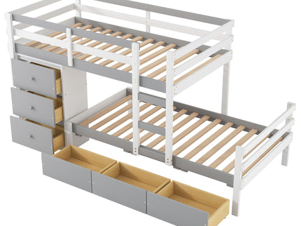 Loft Bunk Bed With Drawers And Ladder