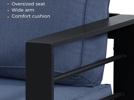 All-Weather Patio Sofa With Cushions, 3 Seat Outdoor Couch