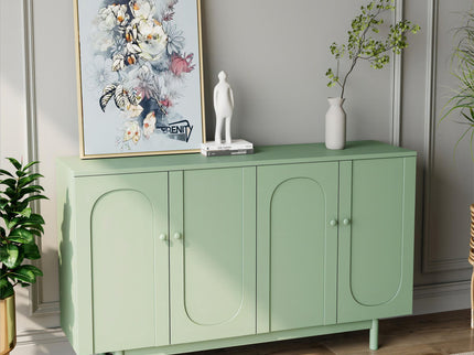 4 Door Intaglio Storage Cabinet - Mint Green