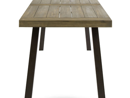 Acacia Wood Dining Table With Slat Design
