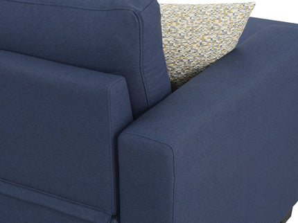 Reversible Sectional With Pop Up Sleeper And Hidden Storage Chaise - Navy
