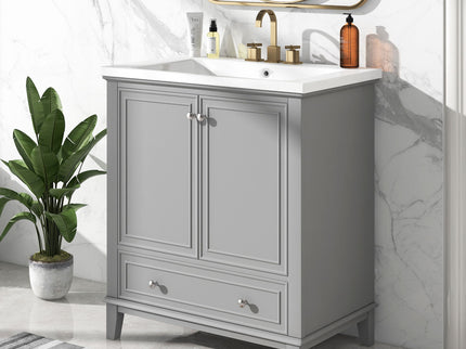 Modern Bathroom Vanity With Sink Combo, Multi Functional Cabinet With Doors And Drawer