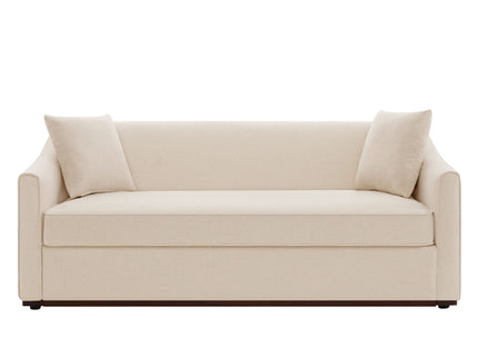 3 Seater Sofa With Wrap Around Armrests And Throw Pillows, For Living Room - Oatmeal