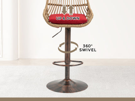 Modern Swivel Bar Stools Adjustable Counter Chairs With Footrest (Set of 2)