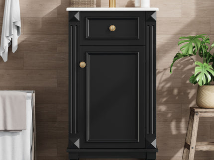 Bathroom Vanity With Sink, Soft-Closing Door, Adjustable Shelf