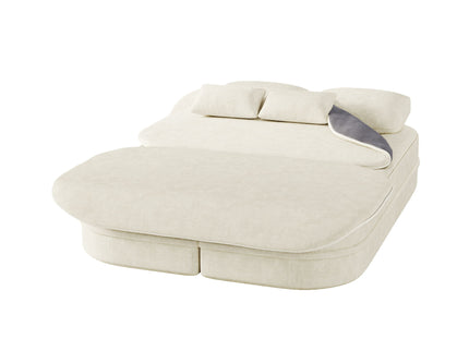 2 In 1 Foldable Sofa Bed With Multi Functional Blanket, Floor Lounge Sofa
