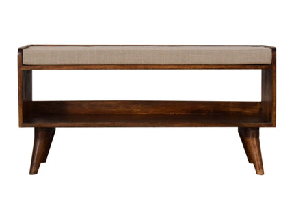 Solid Wood Bench With Upholstered Sea