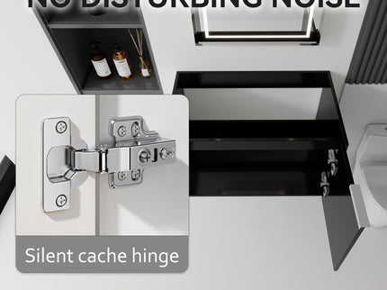 Floating Bathroom Vanity Cabinet With Soft Close Double Doors, Spacious Interior Storage, Wall Mounted, Cabinet Only