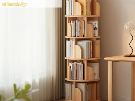 5 Tier Rotating Bookshelf, Spinning Design