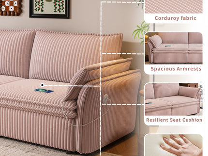 2 In 1 Convertible Sofa Bed, Multi Functional Living Room Furniture