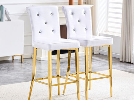 Bar Chairs With Crystal Clasp Design (Set of 2)