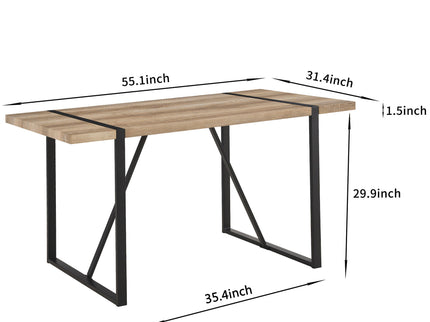 Modern Dining Table With Metal Legs For 4 - 6 Person