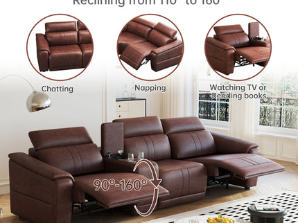 Modular Sofa With Recliners And Cup Holders Sectional Set