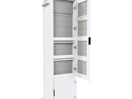 360° Rotating Makeup Cabinet With Full Length Mirror