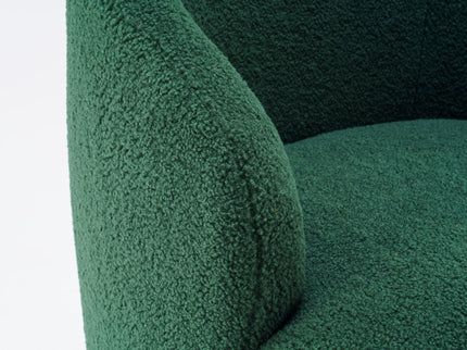 Teddy Fabric Swivel Accent Armchair Barrel Chair With Powder Coating Metal Ring