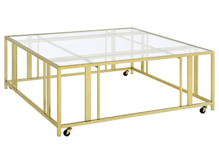 Square Coffee Table - Brushed Brass