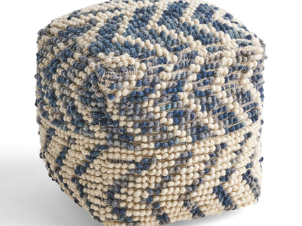 Alina - Wool And Cotton Pouf - Natural