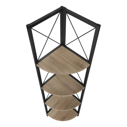 Bookshelf, Bookcase, Etagere, Corner, 4 Tier, Office, Marble Look Contemporary & Modern