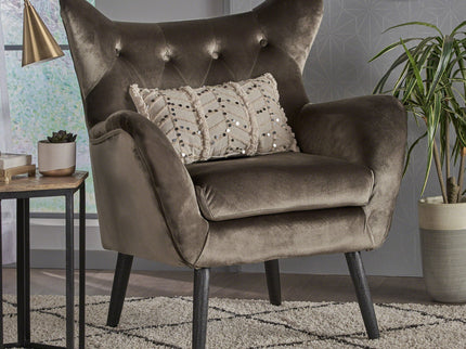 Alyssa - Mid Century Upholstered Arm Chair With Wingback Design