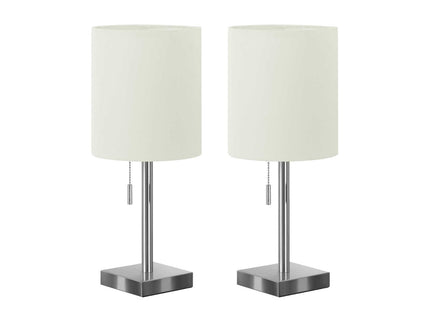 Lighting, Table Lamp, USB Port Included, Nickel, Contemporary (Set of 2)