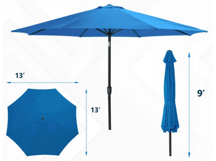 Patio Umbrella With Crank Lift And Tilt, UV-Resistant Canopy