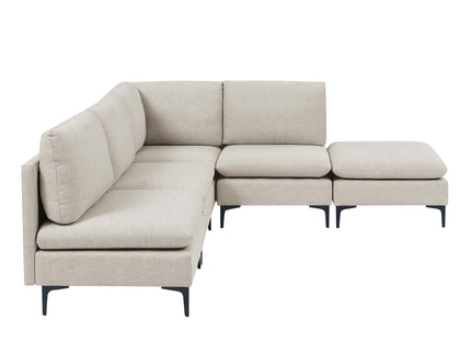Upholstered Modular Sectional With Tall Legs, Medium Firm Seat