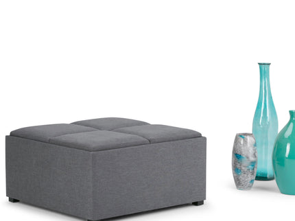 Avalon - Square Coffee Table, Storage Ottoman