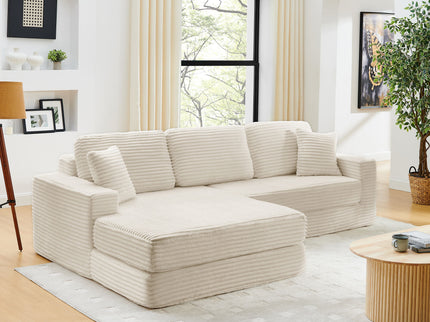 Modern Minimalist L Shape Modular Sectional Sofa, Couch