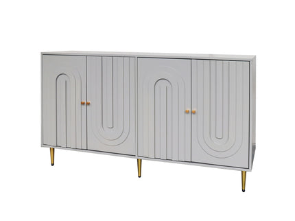 Modern Lacquered 4 Door Cabinet Sideboard Buffet Server Cabinet Storage Cabinet, For Living Room, Entryway, Hallway, Office, Kitchen And Dining Room