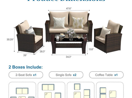 Modern Patio Set With Table And Cushions