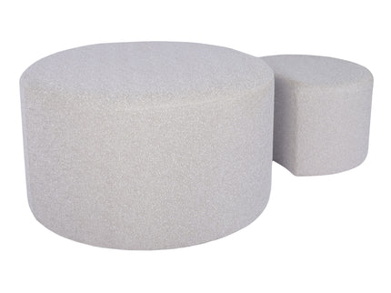 Upholstered Nesting Coffee Tables, Side Table, Footrest, Ottoman & Seat For Living Room Bedroom Entryway Office (Set of 2) - Beige