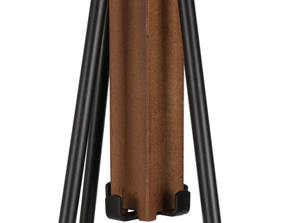 Reclaimed Wood And Metal Freestanding Coat Rack With Hooks Use In Bedroom, Living Room - Natural