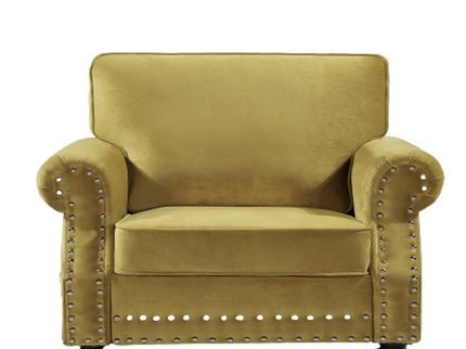 Upholstered Accent Armchair With Turned Legs For Living Room