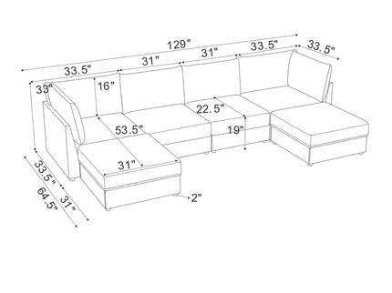 Modern Reversible Modular Sectional