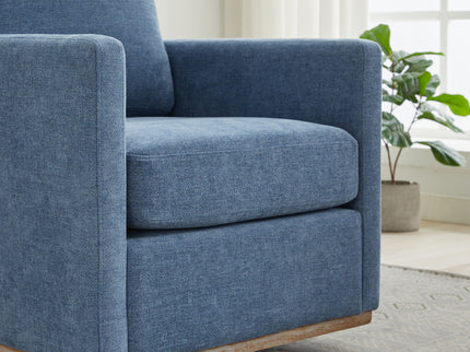 Modern Square Upholstered Swivel Accent Chair With Metal Base