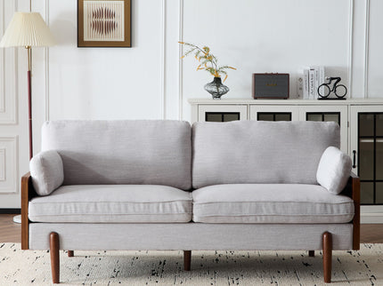 Mid Century Moderne Sofa With Wood Sides