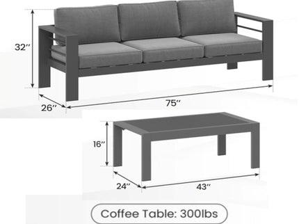 Outdoor Patio Set All-Weather With Thick Cushions