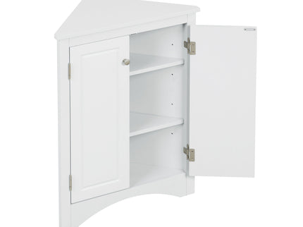 Triangle Bathroom Storage Cabinet With Adjustable Shelves, Freestanding Floor Cabinet For Home Kitchen