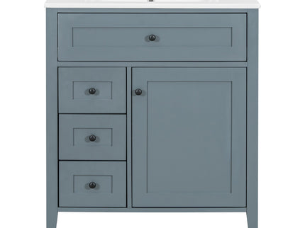Bathroom Vanity With Sink, 3 Drawers And Adjustable Shelf, Freestanding Storage Unit