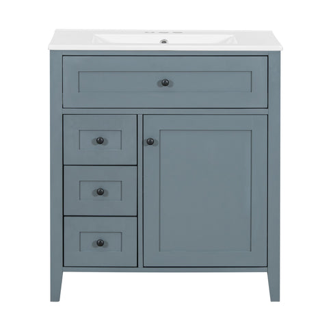 Bathroom Vanity With Sink, 3 Drawers And Adjustable Shelf, Freestanding Storage Unit