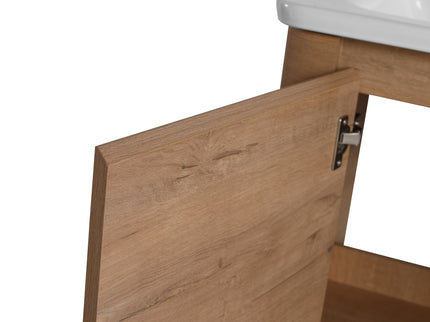 Wall Mounted Bathroom Vanity With Sink And Storage Shelves, Soft Close Doors
