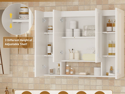 Wall Mounted Bathroom Cabinet With 5 Adjustable Shelves