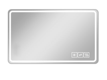 LED Bathroom Mirror Vanity Mirrors With Front Lights Wall Mounted Anti-Fog Frameless Make Up Mirror With Light Copper Free Silver Mirror Horizontal Or Vertical - Silver