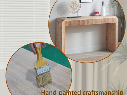 Rustic Modern Console Table With Drawer Storage - Natural Wood
