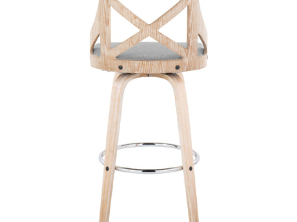 Charlotte - Farmhouse Fixed Height Bar Stool With Swivel And Round Footrest (Set of 2)