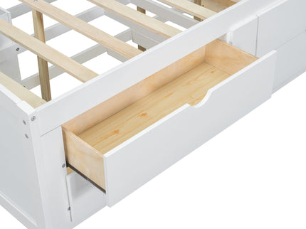Daybed With 2 Bedside Cabinets, Upper Shelves And 4 Drawers