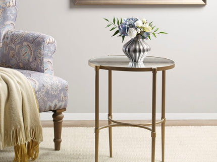 Bedford - Oval Mirror Accent Table - Antique Bronze