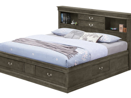 Traditional Style Bookcase Storage Bed